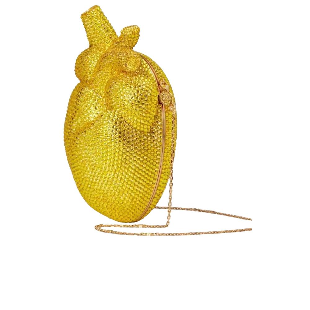Gucci - Gold Broadway Heart Crystal-Embellished Clutch Bag - Picture 3 of 9